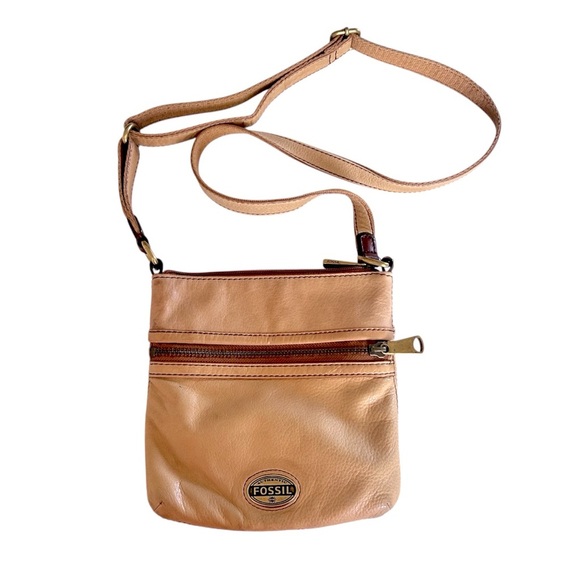 FOSSIL Vtg 90s Y2K Leather Mini Explorer Swingpack Hipster Crossbody Bag Purse - Picture 1 of 10